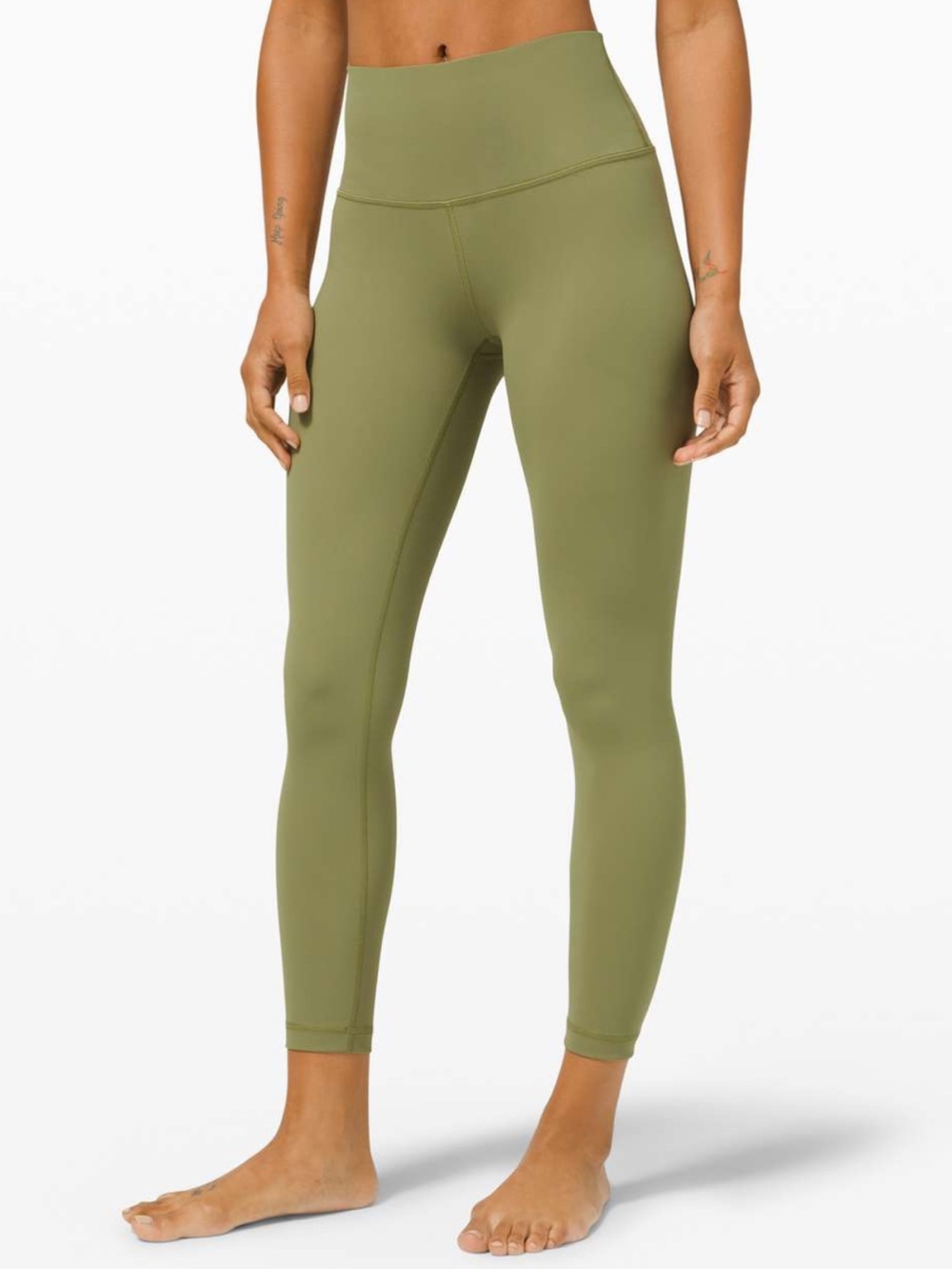 Lululemon Wunder Under High Rise Leggings 25”, Like New, Size 6, Bronze Green